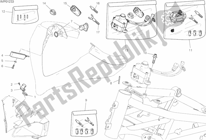 All parts for the Front Wiring Harness of the Ducati Multistrada 1260 ABS USA 2020